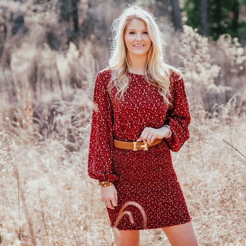 Long sleeve smocked dress